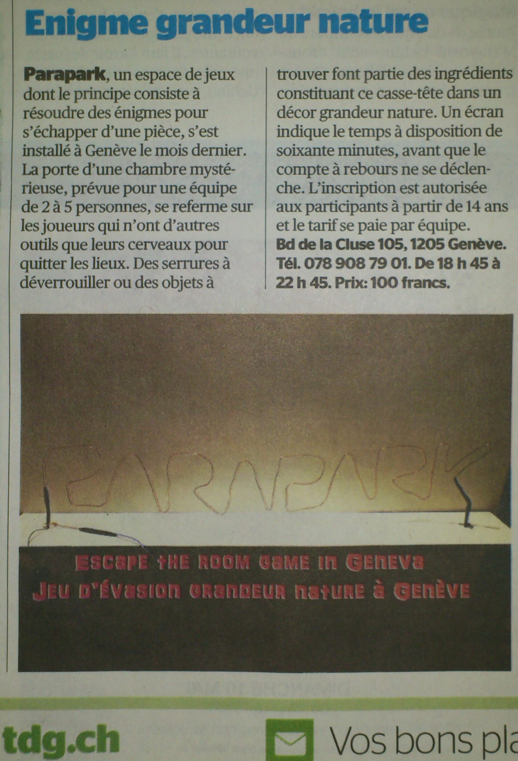 Tribune de Genève - Aujourd'hui 01.05.2015